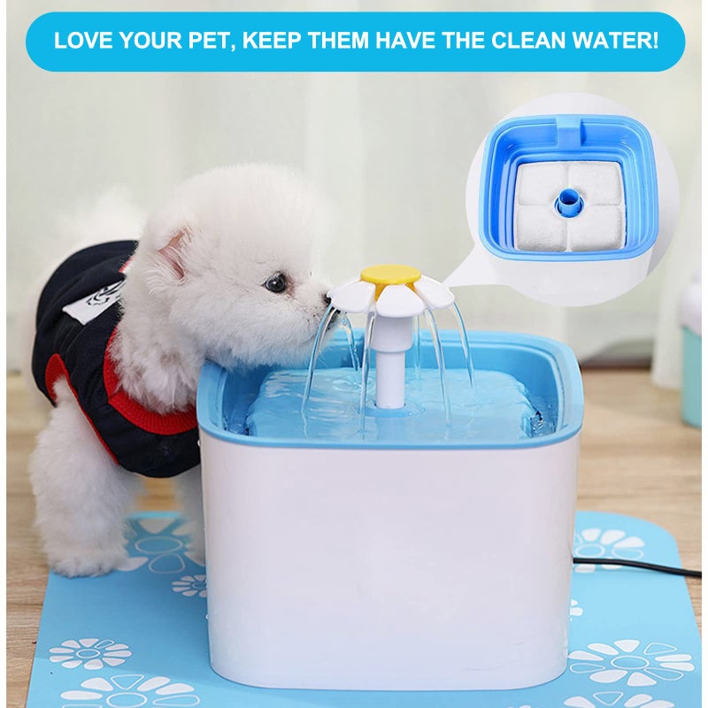 SEISSO Cat Fountain Filter Replacement, Cat Water Filters with Three Stage Filtration System for 84oz/ 2.5L Automatic Pet Fountain Dog Water Dispenser, 8 Packs - Image 2